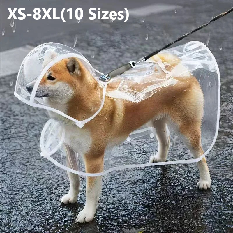 Dog Raincoat - XS-8XL Jas Hujan Hewan Peliharaan Transparan