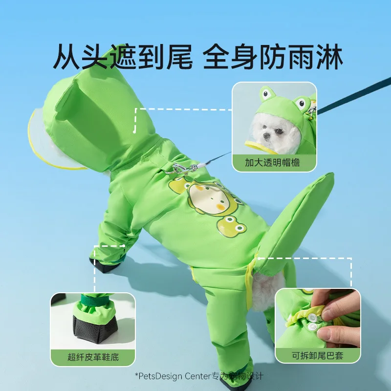 Anjing anak anjing dengan kaki - Dog Raincoat ulasan dan harga